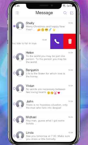 Phone X Purple - message theme 2