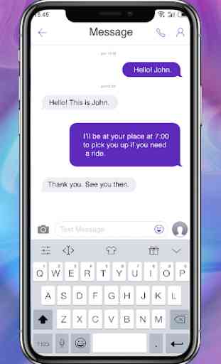 Phone X Purple - message theme 3