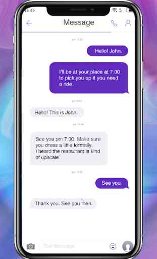 Phone X Purple - message theme 4