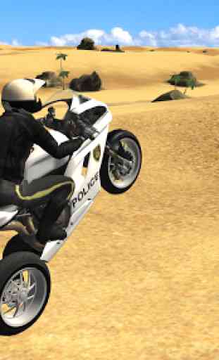Police Motorbike Desert City 2