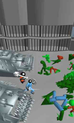 Stickman simulateur de combat: prison de zombies 3