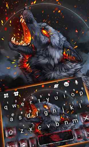 Thème de clavier Flaming Wolf 1