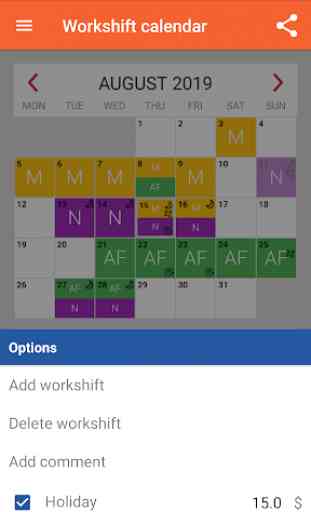 Work Shift Calendar - Work Sheet 2
