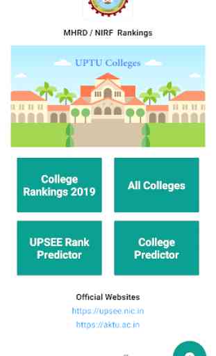 AKTU / UPSEE 2019 College Rankings, Rank Predictor 1