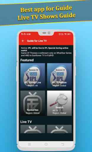 Guide for Live TV 1