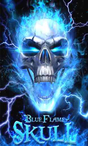 Lanceur de thème 3D Crâne de feu bleu 2