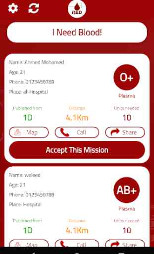 RED - Blood Donation App 2