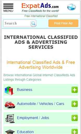 Free International Classifieds Ad App ExpatAds.com 1