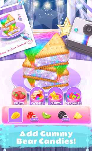 Rainbow Unicorn Ice Cream Sandwich - Cooking Games 3