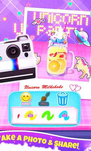 Rainbow Unicorn Milkshake: Cooking Games for Girls 4
