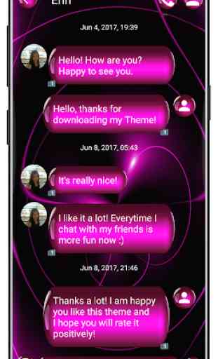 SMS thème sphère rose  1
