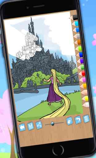 Peindre rapunzel - jeu éducatif pour filles pour colorier des princesses avec le doigt 1