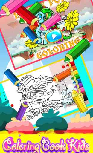 jeux poney livre de coloriages facile pour enfants 1