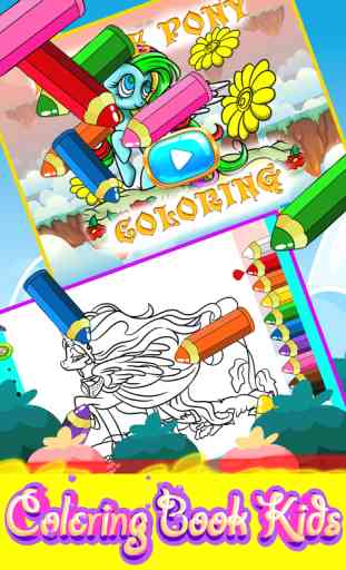 jeux poney livre de coloriages facile pour enfants 4