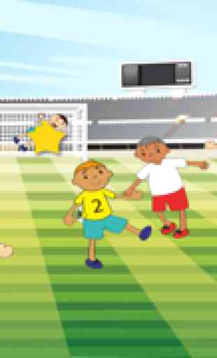 Jeu actif pour les enfants d'âge 2-5 sur le football: Jeux et casse-tête pour la maternelle, école maternelle ou l'école maternelle avec des joueurs de football. Apprendre pour la coupe du monde en 2014 au Brésil! 3