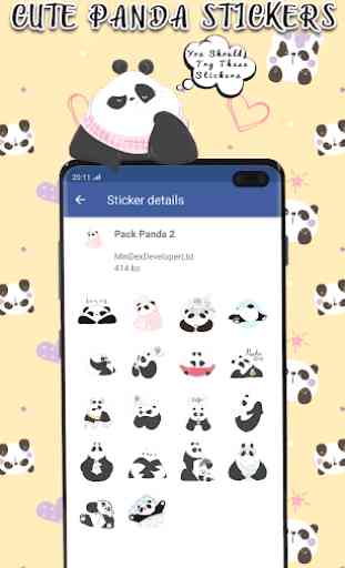 Autocollant Panda pour Whatsapp 2019 -Wastickerapp 1