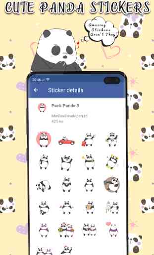 Autocollant Panda pour Whatsapp 2019 -Wastickerapp 2