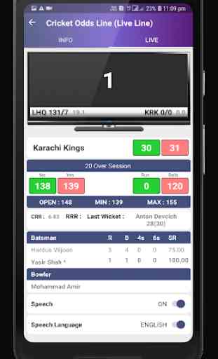 Cricket Odds Line (Live Line) 3