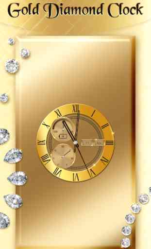 Diamant Or Horloge à l'Écran 1