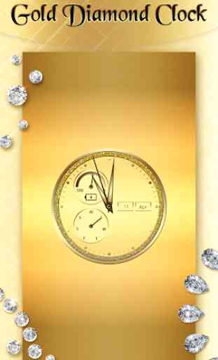 Diamant Or Horloge à l'Écran 4