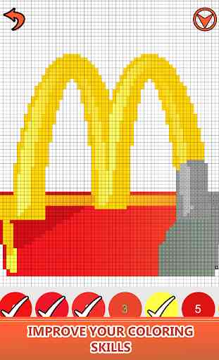 Food Logo Color by Number: Pixel Art Coloring Book 3