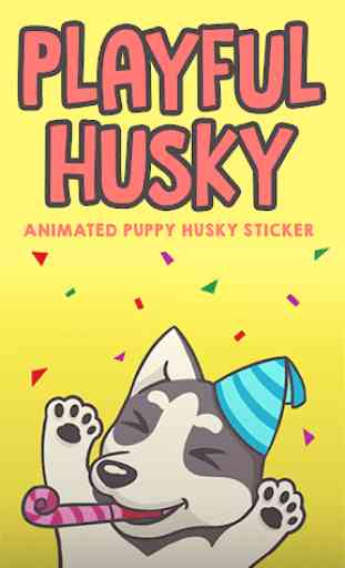Husky Emoji Animated Sticker for Messenger 1
