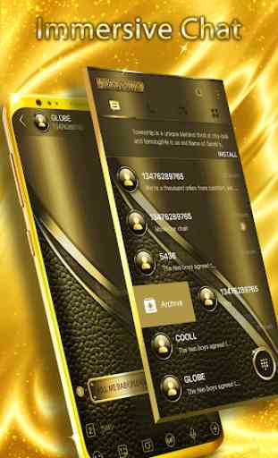 Luxury Golden SMS - Default SMS&Phone handler 1