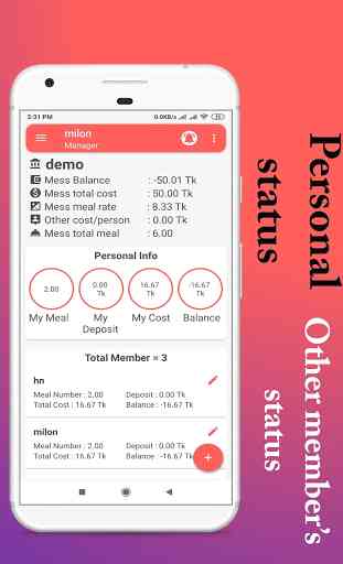 Mess Manager : Meal Expense,To-Let,Buy-sell & more 3