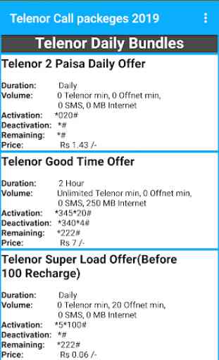 Telenors All Call Sms Internet Packeges 2020 3