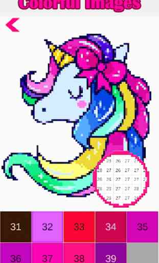Unicorn Pony Color By Number - Unicorn Pixel Art 1