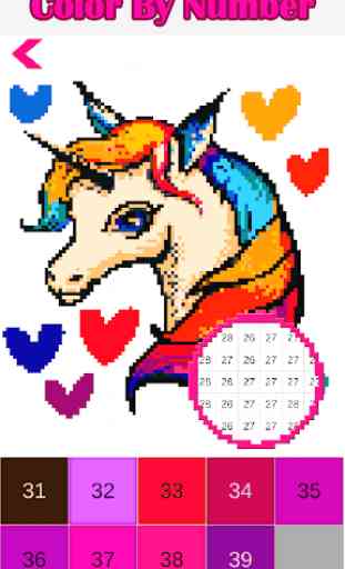 Unicorn Pony Color By Number - Unicorn Pixel Art 3