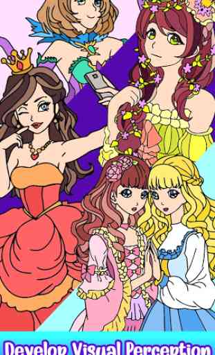 Anime Princess Color by Number: Glitter Paint Book 2