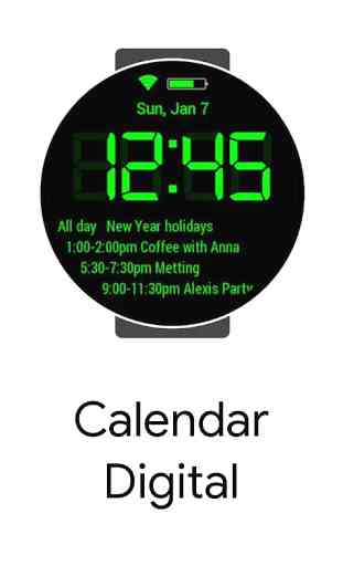 Calendar Digital for Samsung Watch 1