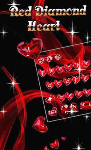 Le thème rouge de coeur de clavier 2