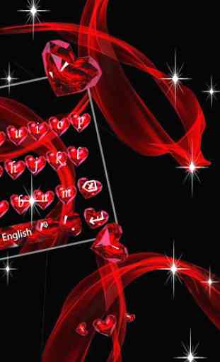 Le thème rouge de coeur de clavier 3