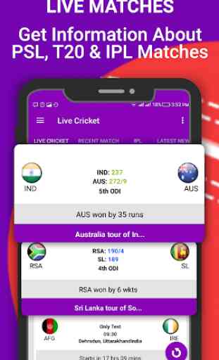 match de cricket TV en direct et score en direct 1