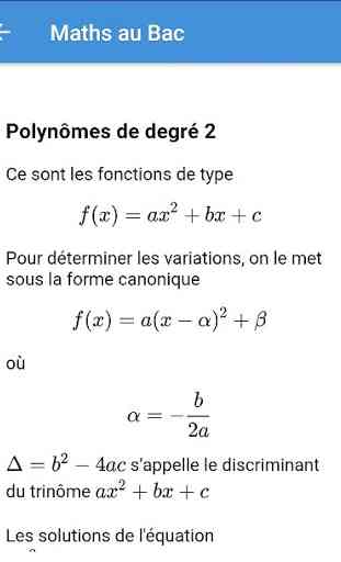 Maths au Bac 4
