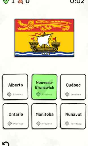Quiz des Provinces et des Territoires du Canada 2