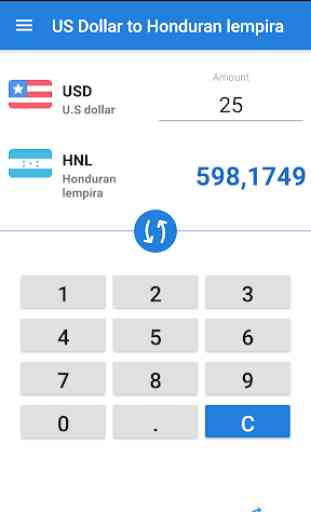 US Dollar to Honduran lempira / USD to HNL 1