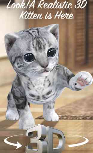 3D Cute Kitty Cat Live Wallpaper & Launcher 2