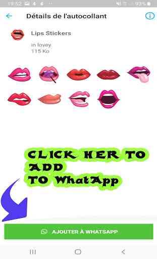 Autocollants Lèvres Pour WhatsApp / WAStickerApps 2