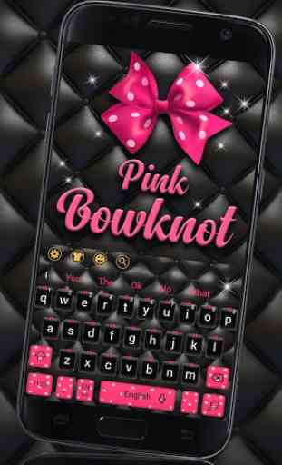 Beautiful Pink Bowknot Keyboard Theme 1