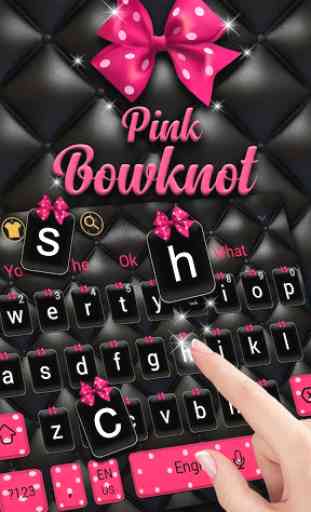 Beautiful Pink Bowknot Keyboard Theme 2