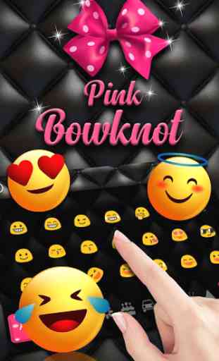 Beautiful Pink Bowknot Keyboard Theme 3