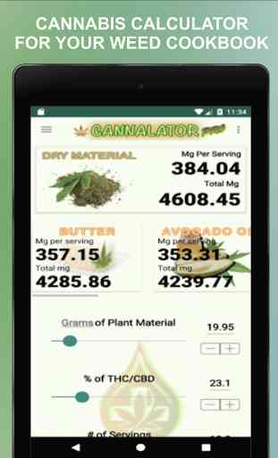 Cannalator: Cannabis, weed, THC, edible Calculator 1
