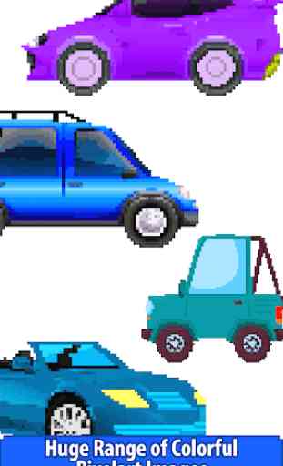 Cars Color by Number - Pixel Art, Sandbox Coloring 2