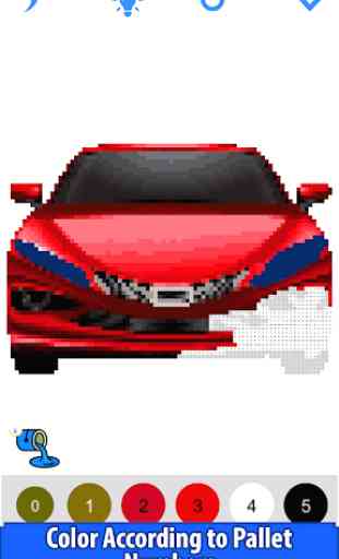 Cars Color by Number - Pixel Art, Sandbox Coloring 3