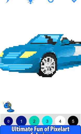 Cars Color by Number - Pixel Art, Sandbox Coloring 4