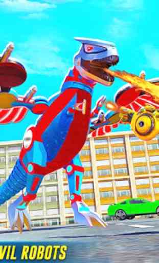 dinosaure volant faire robot attaque de ville jeu 1