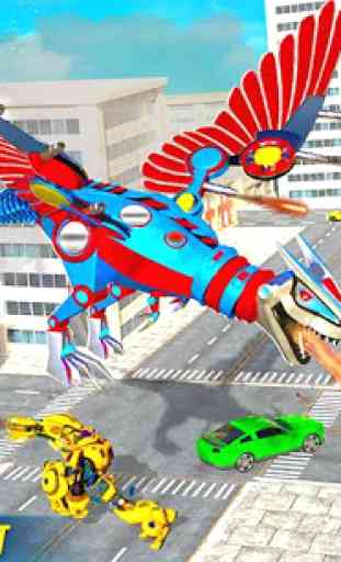 dinosaure volant faire robot attaque de ville jeu 2
